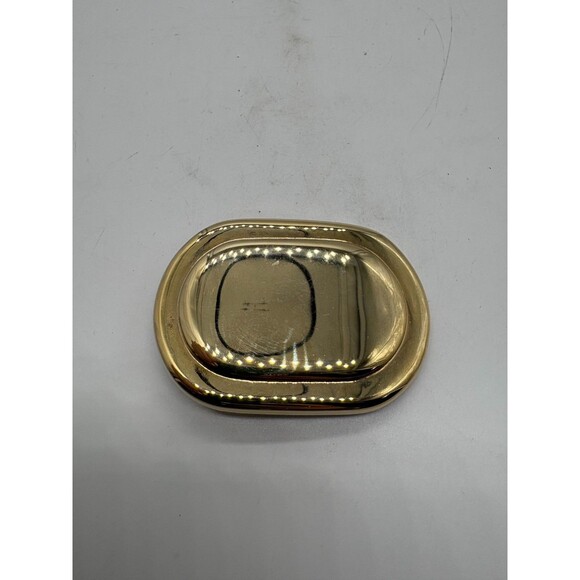 Vintage Motion East Gold Tone Oval Interchangable Solid Belt Buckle 2\